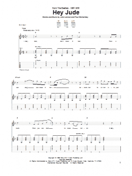 page one of Hey Jude (Guitar Tab)
