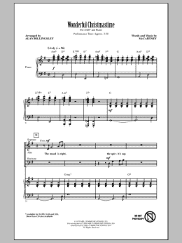 page one of Wonderful Christmastime (arr. Alan Billingsley) (SAB Choir)