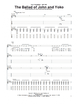 page one of The Ballad Of John And Yoko (Guitar Tab)