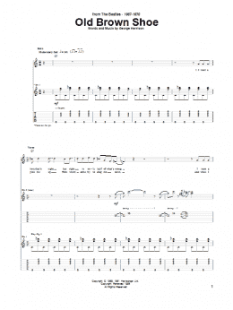 page one of Old Brown Shoe (Guitar Tab)
