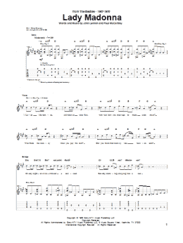 page one of Lady Madonna (Guitar Tab)