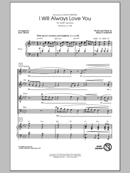 page one of I Will Always Love You (arr. Mac Huff) (SATB Choir)