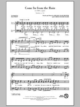 page one of Come In From The Rain (TTBB Choir)