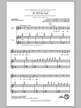page one of Be Still My Soul (SATB Choir)