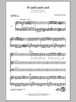 page one of Al-Yadil Yadil Yadi (3-Part Mixed Choir)