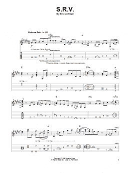 page one of S.R.V. (Guitar Tab (Single Guitar))