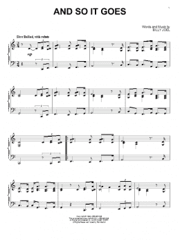 page one of And So It Goes (Piano Solo)
