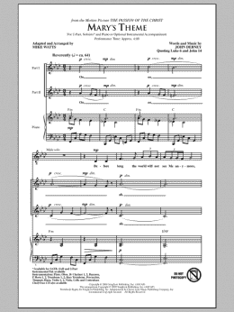 page one of Mary's Theme (2-Part Choir)
