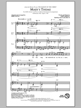 page one of Mary's Theme (SATB Choir)