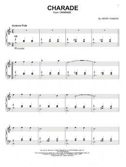 page one of Charade (Piano Solo)