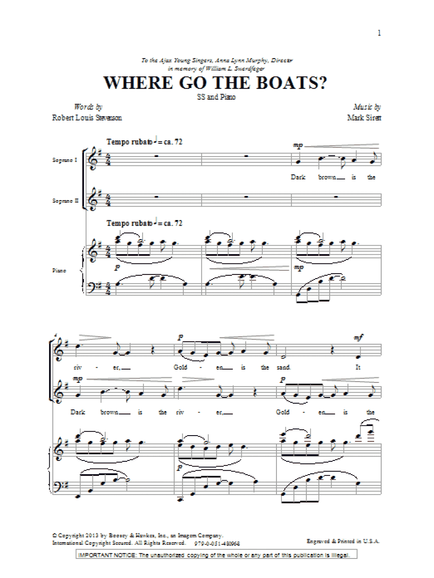 Where Go The Boats (2-Part Choir)