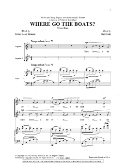 page one of Where Go The Boats (2-Part Choir)