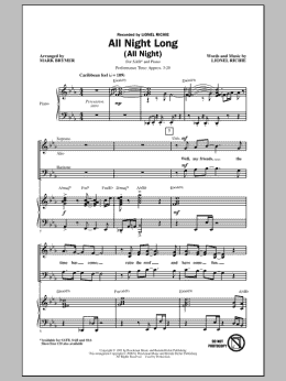page one of All Night Long (All Night) (arr. Mark Brymer) (SAB Choir)