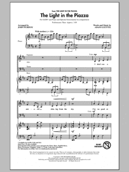 page one of The Light In The Piazza (arr. John Purifoy) (SATB Choir)