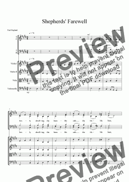 page one of Shepherds' Farewell for Chorus and Stg Quartet