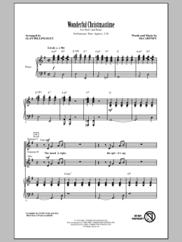 page one of Wonderful Christmastime (arr. Alan Billingsley) (SSA Choir)