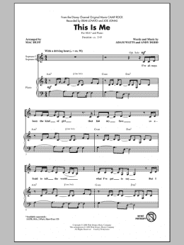 page one of This Is Me (from Camp Rock) (arr. Mac Huff) (SSA Choir)