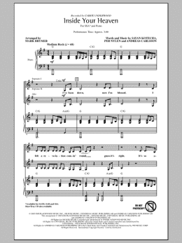 page one of Inside Your Heaven (SSA Choir)