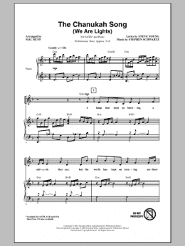 page one of The Chanukah Song (We Are Lights) (SATB Choir)