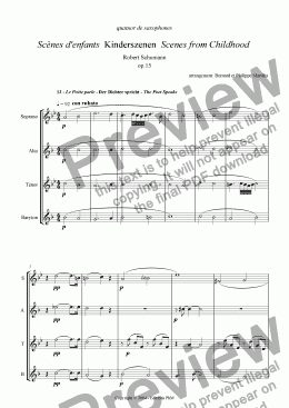 page one of Schumann - Kinderszenen #13 (Sax Quartet)