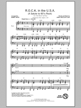 page one of R.O.C.K. In The U.S.A. (A Salute To 60's Rock) (3-Part Mixed Choir)