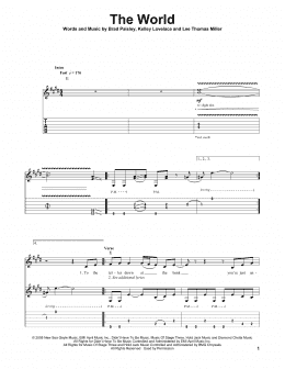 page one of The World (Guitar Tab (Single Guitar))
