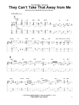 page one of They Can't Take That Away From Me (Guitar Tab)