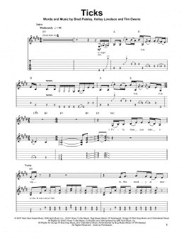 page one of Ticks (Guitar Tab (Single Guitar))