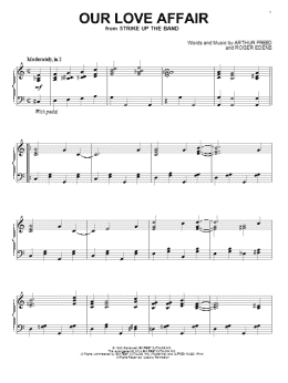 page one of Our Love Affair (Piano Solo)