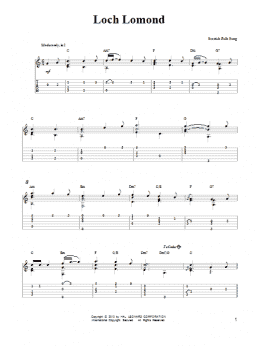 page one of Loch Lomond (arr. Mark Phillips) (Easy Guitar Tab)