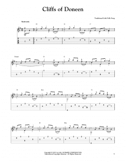 page one of Cliffs Of Doneen (arr. Mark Phillips) (Easy Guitar Tab)