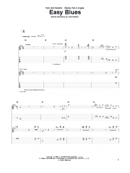 page one of Easy Blues (Guitar Tab)