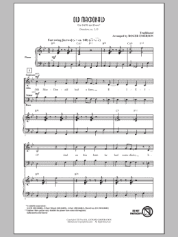 page one of Old MacDonald (SATB Choir)