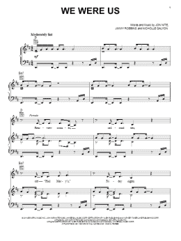 page one of We Were Us (Piano, Vocal & Guitar Chords (Right-Hand Melody))
