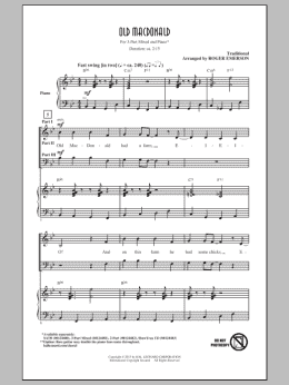 page one of Old MacDonald (3-Part Mixed Choir)