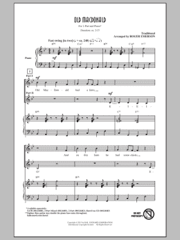 page one of Old MacDonald (2-Part Choir)
