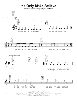 page one of It's Only Make Believe (Ukulele)
