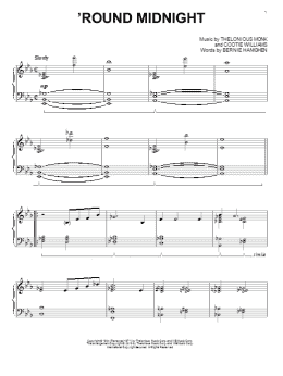 page one of 'Round Midnight (Piano Solo)