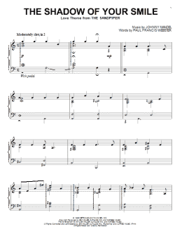 page one of The Shadow Of Your Smile (Piano Solo)