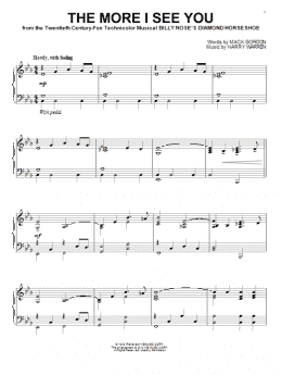 page one of The More I See You (Piano Solo)