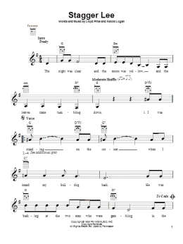 page one of Stagger Lee (Ukulele)