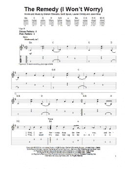 page one of The Remedy (I Won't Worry) (Easy Guitar Tab)