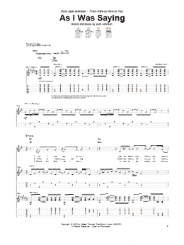 page one of As I Was Saying (Guitar Tab)