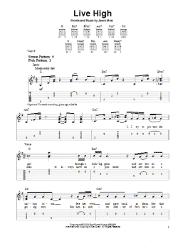 page one of Live High (Easy Guitar Tab)