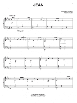 page one of Jean (Piano Solo)