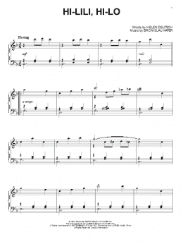 page one of Hi-Lili, Hi-Lo (Piano Solo)