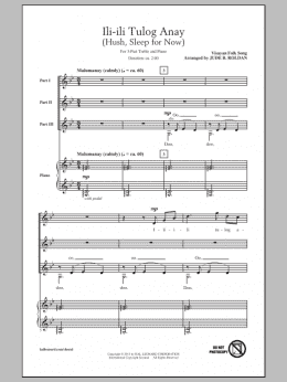 page one of Ili-Ili Tulog Anay (3-Part Treble Choir)