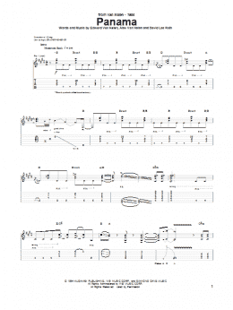 page one of Panama (Guitar Tab)