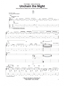 page one of Unchain The Night (Guitar Tab)
