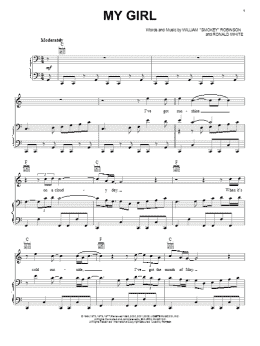 page one of My Girl (Piano, Vocal & Guitar Chords (Right-Hand Melody))